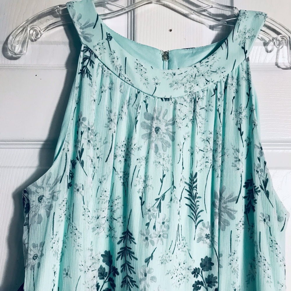 Tommy Hilfiger Sleeveless Mint Floral Dress with Belt 14 - Picture 6 of 8